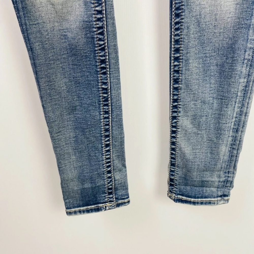 Rock Revival Size 27 Distressed Acid Wash Low Rise Skinny Jeans 33W x 33L - Picture 10 of 10